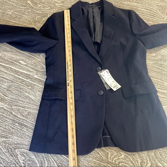 Uniqlo Wool Blend Navy Blazer Small NWT Preppy Collegiate Jacket - Picture 9 of 10